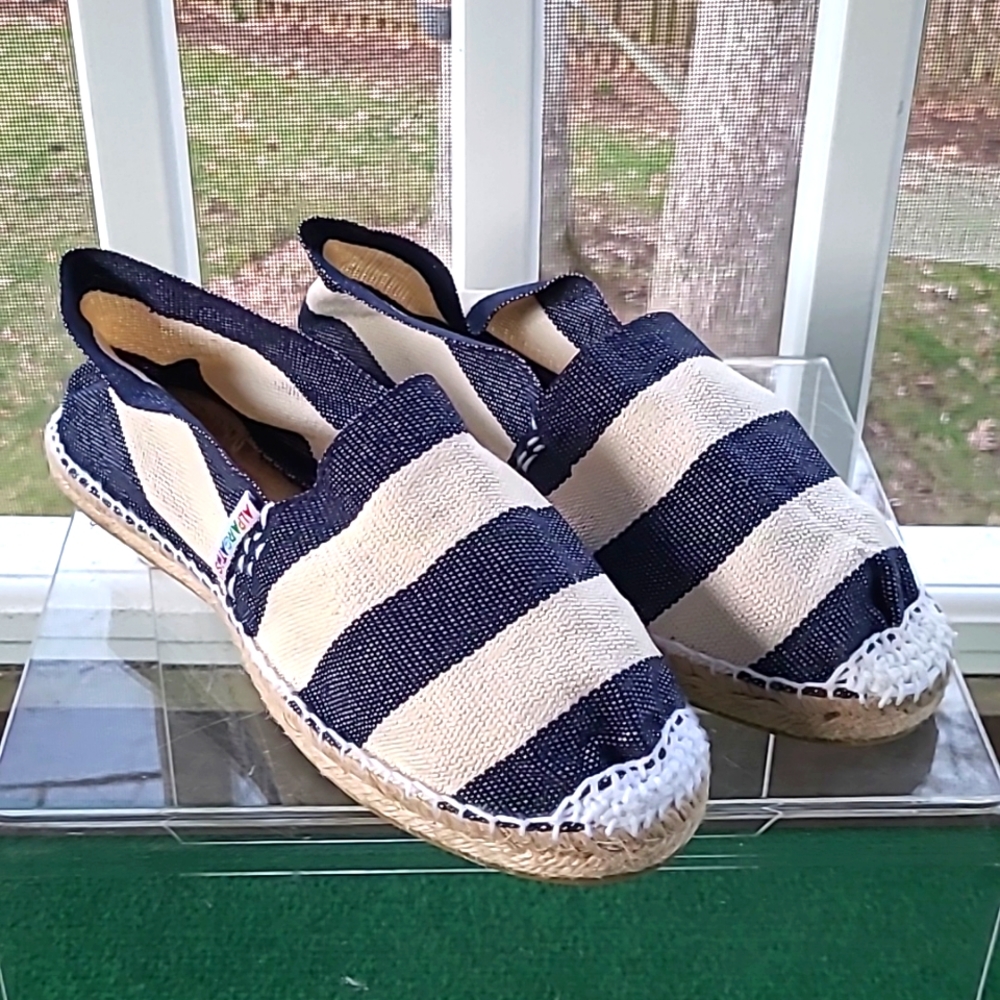 Alpargatus Hand Made in Spain Espadrilles Navy Natural Stripe EU 40